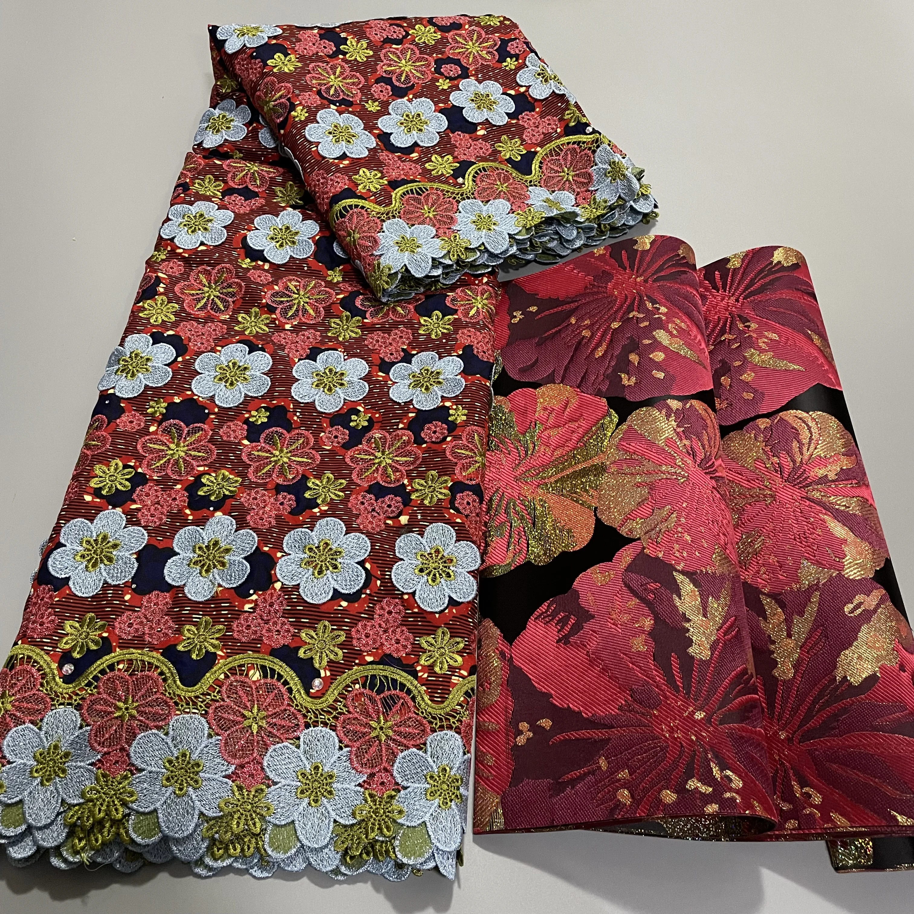 Африканская тяжелая восковая ткань Анкара 3D шнур для вышивки восковой хлопковый