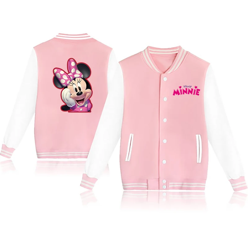 

Disney Mickey and Minnie Kawaii Unisex Junior Children's Baseball Jacket Harajuku Apparel