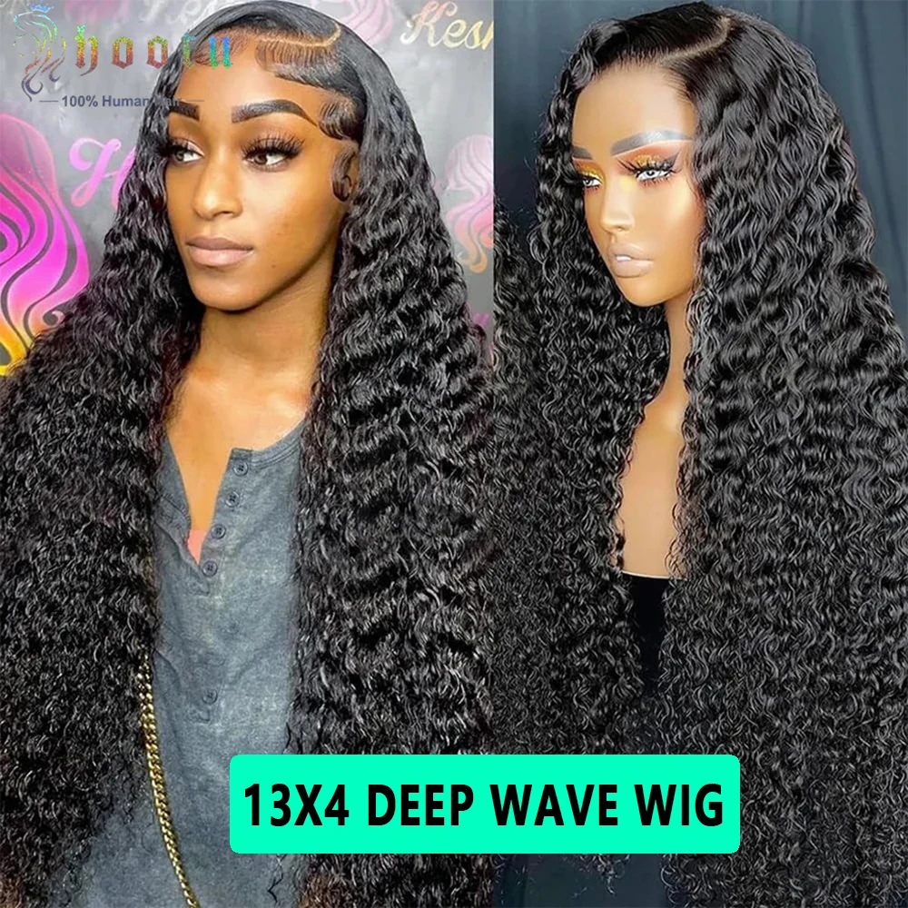 Парик на фронтальной сетке с глубокой волной 18-24 дюйма предварительно выщипанные