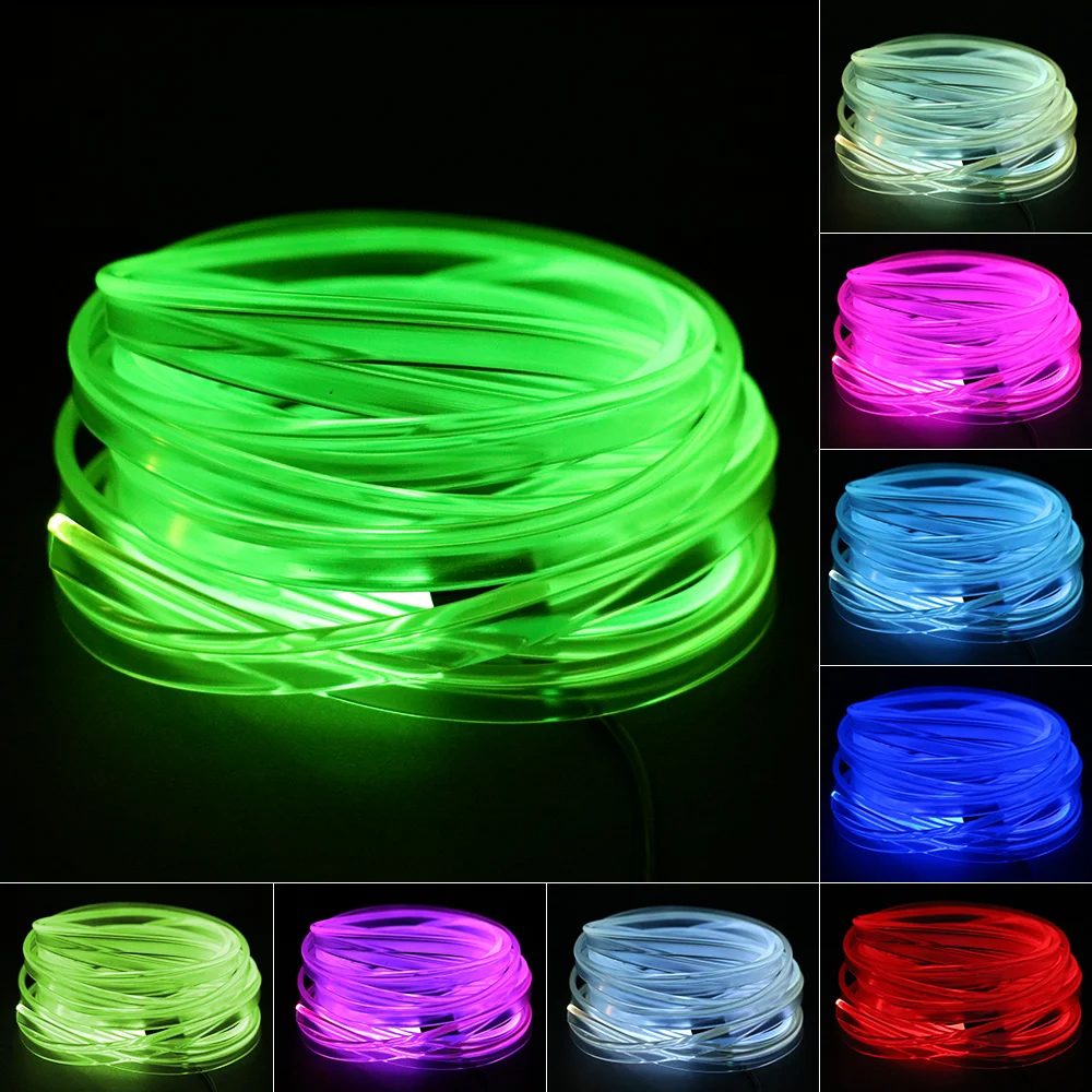 

1M 2M 3M 4M 5M RGB LED Atmosphere Car Interior Ambient Light Fiber Optic Strips Light USB Connect Neon LED Auto Decorative Lamp