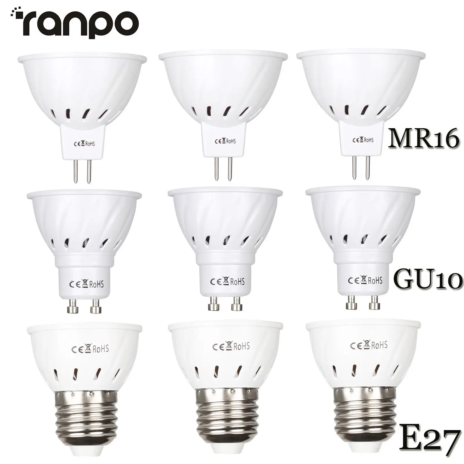 

RANPO Светодиодная лампа GU10 MR16 4-8Вт
