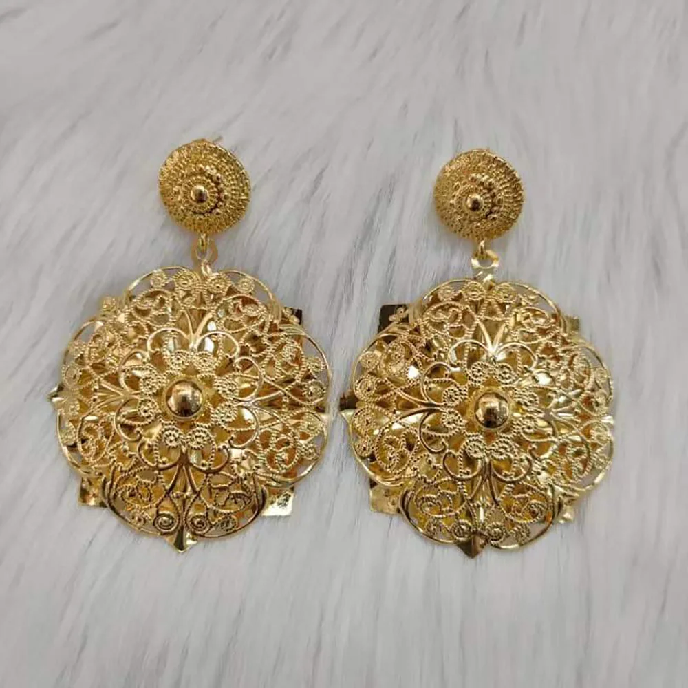 

Drop Earrings Copper Gold And Silver Fashion Planted Light Big For Women Lady Daily Wear Engagement Gift Party