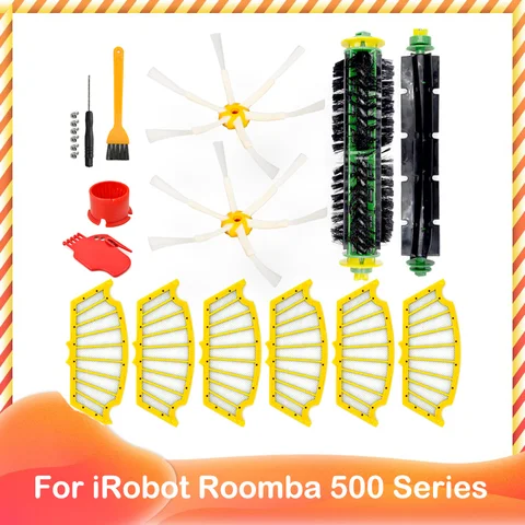 Боковая щетка, плоский фильтр с щетиной, гибкая щетка для iRobot Roomba 500 серии 510, 520, 521, 530, 535, 540, 550, 560, 570, 580