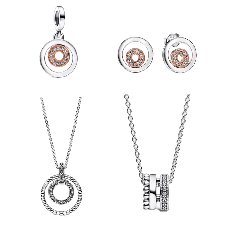 

2022 Autumn New Product S925 Fashion Chic Pavé Beaded Pendant Necklace Earrings High-end Gift Recommended For Girlfriend