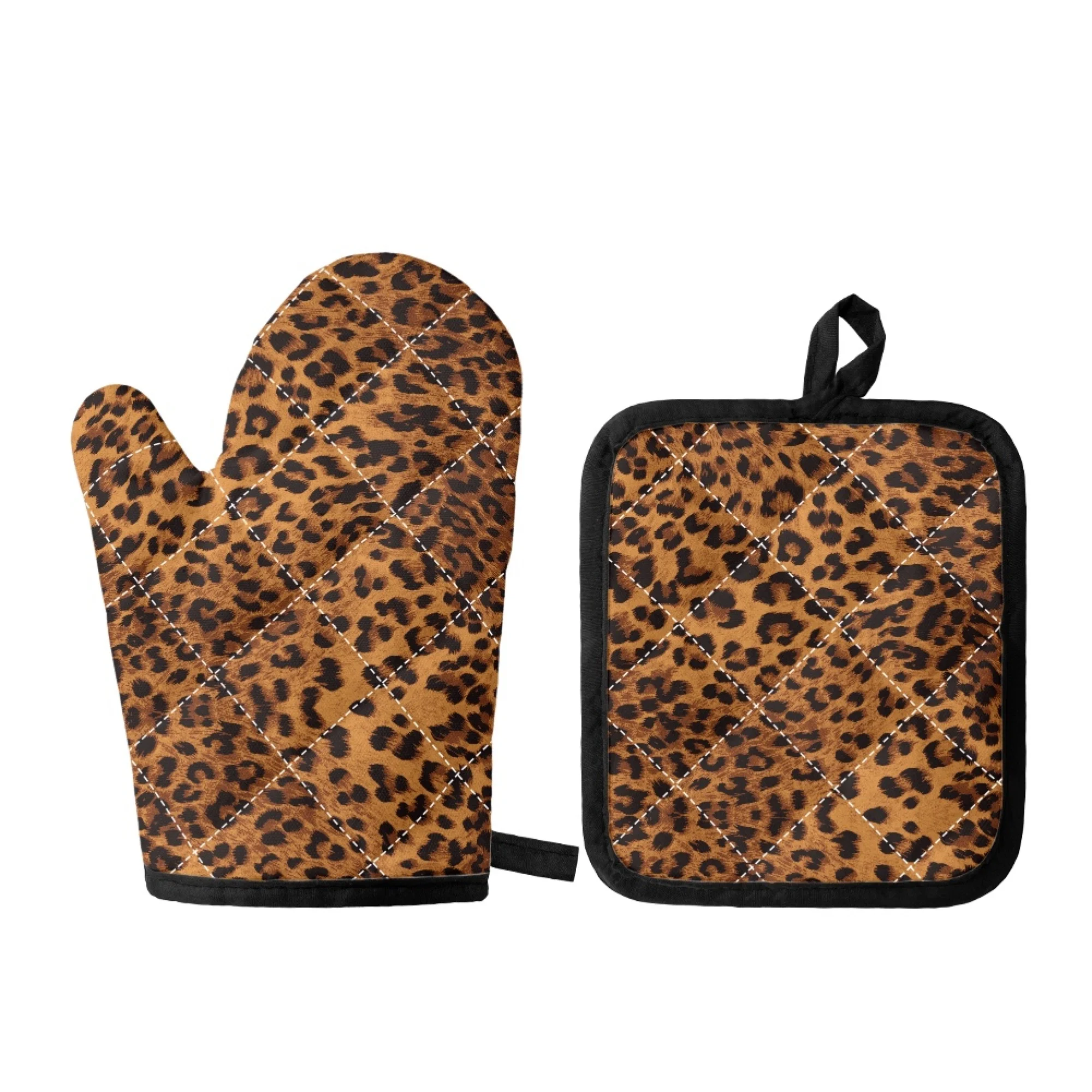 2022 Kitchen Accessories Microwave Oven Gloves Mitts Leopard