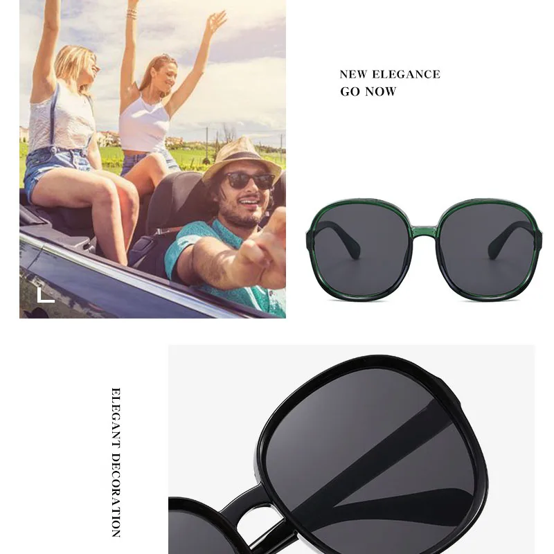 

Round Vintage Sunglasses Oversized Frame Grunge Y2k Shades Polarized UV400 High Quality Luxury Women's Eyeglasses Free Shipping