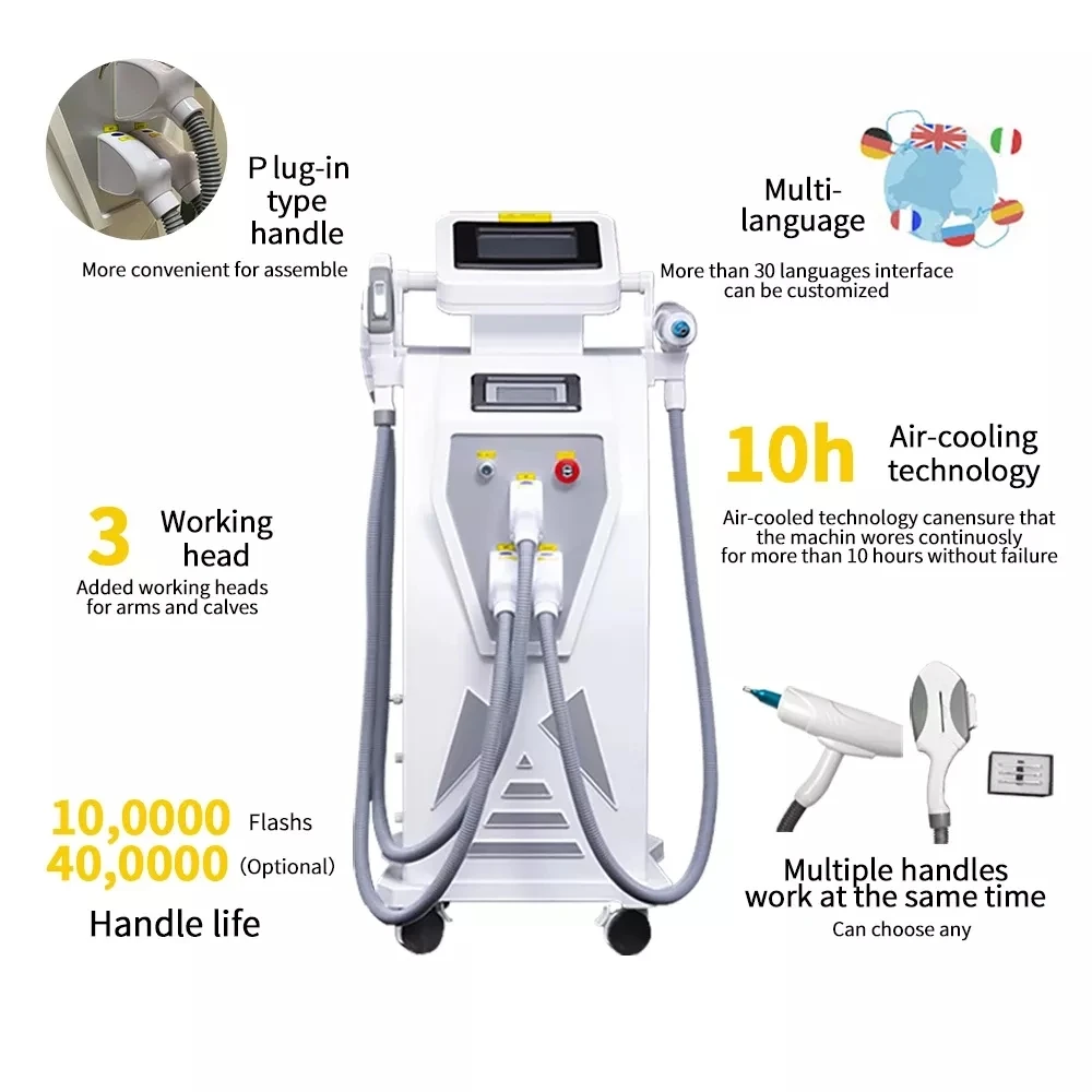 

Dual Screen 3 in 1 OPT ND YAG Lazer Tattoo Remover Machine ELIGHT IPL Carbon Peeling Hair Remove Face Lifting With 1064nm 1032nm