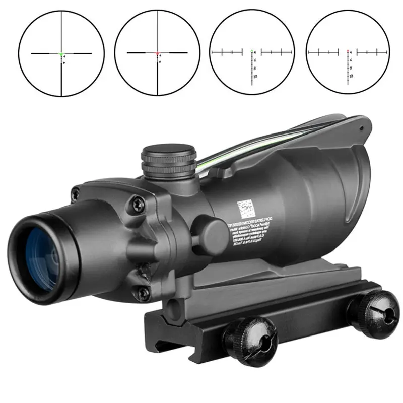 4X32 Hunting Riflescope Real Fiber Optics Green Red Dot  Tactical Optical Sight