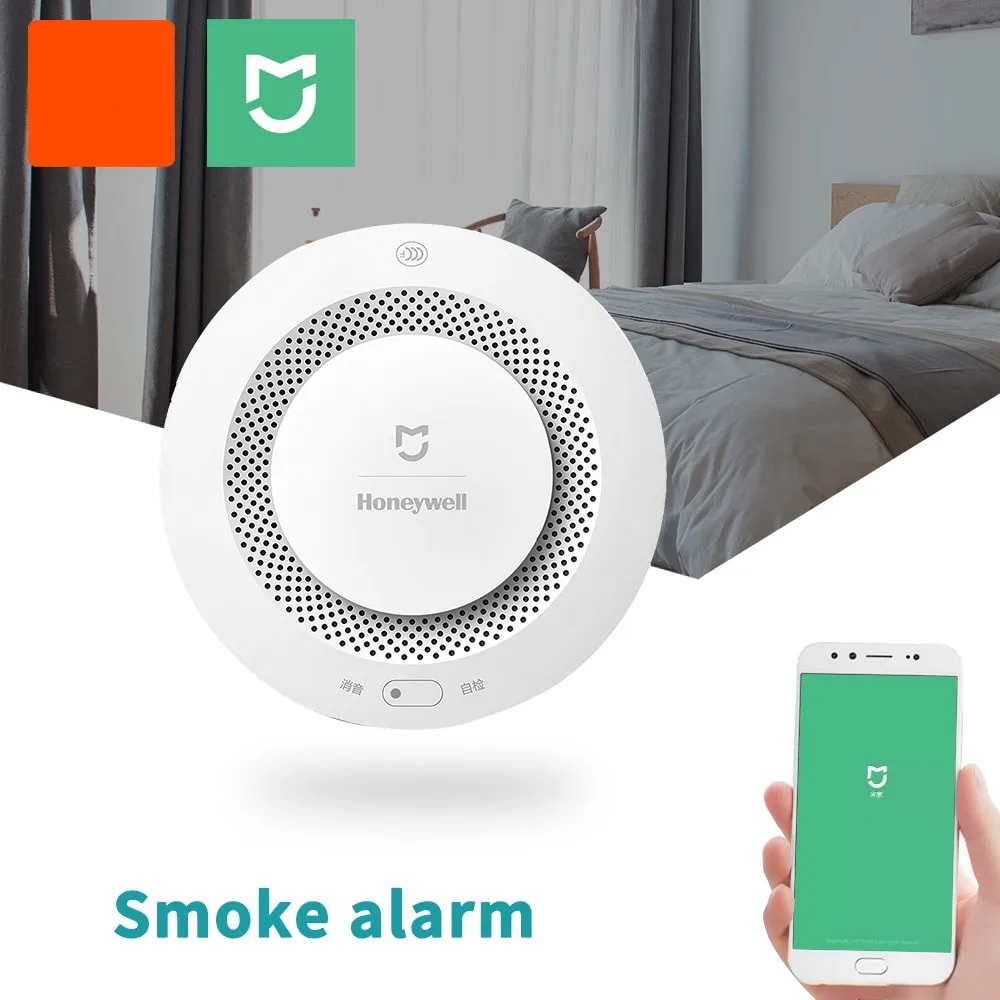 

Used For Xiaomi Mijia Honeywell Fire Alarm Smoke Sensor Remote Reminder Bluetooth Multifunctional Smart Home Safety APP Control