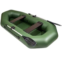 Лодка БАРС 260 надувная из ПВХ зеленая/серая 2-местная гребная длина 2,6м#1