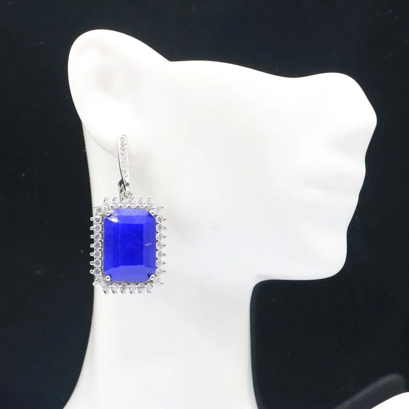 

Женские свадебные серьги с фианитами, потрясающие серьги из серебра 925 пробы, 40x20 мм