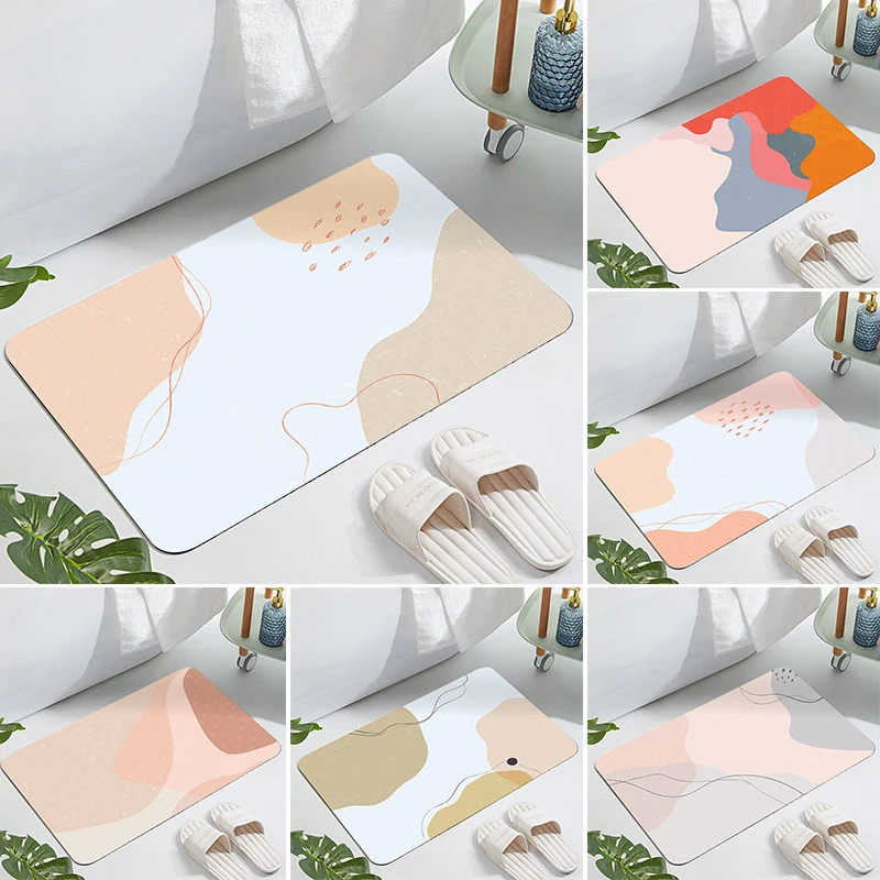 

Nordic Modern Creative Floor Mat Diatom Mud Absorbent Non-Slip Kitchen Bathroom 40*60cm/50*80cm
