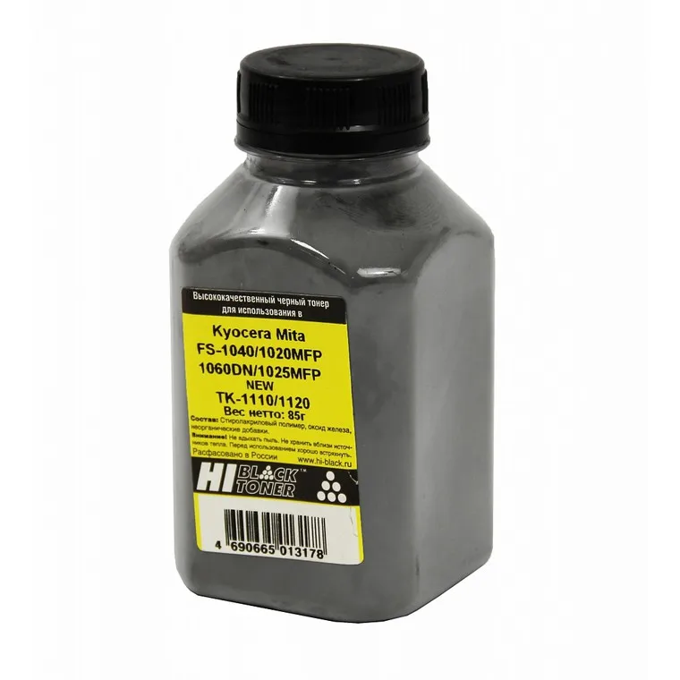 Тонер (Б. 85г) Hi-Black Черный для Kyocera TK-1110 TK-1120 |