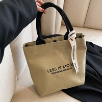 2022 new canvas letter print large capacity brand contrast color high quality texture all match women shoulder tote handbag