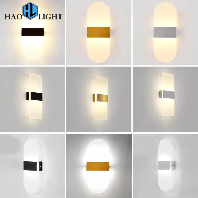 

Simple Square Round LED Wall Lamp AC110V 220V Indoor Lighting Home Bedroom Bedside Lamp Balcony Aisle Corridor Light