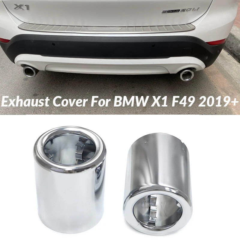 

1 Pair Stainless Steel Car Rear Exhaust Cover For BMW X1 F49 2019 2020 2021 2022 Muffler Pipe Cover Trim Tail Throat Frame