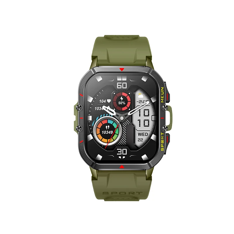 

T21 Smart Watch Heart Rate Health Monitor 1.96 Inch Screen Men Bluetooth Call SOS Voice Assistant IP67 Waterproof Fitness Sports