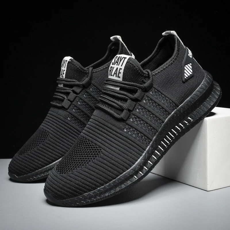 Casual Men's Sports Shoes Solid Color Breathable Comfortable Outdoor Walking Flats Shoes Platform Lightweight Sneakers Autumn