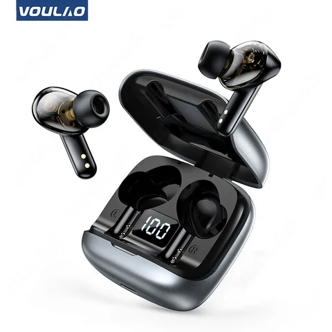 Беспроводные наушники с микрофоном, Bluetooth 5,1, шумоподавление, длительный режим ожидания