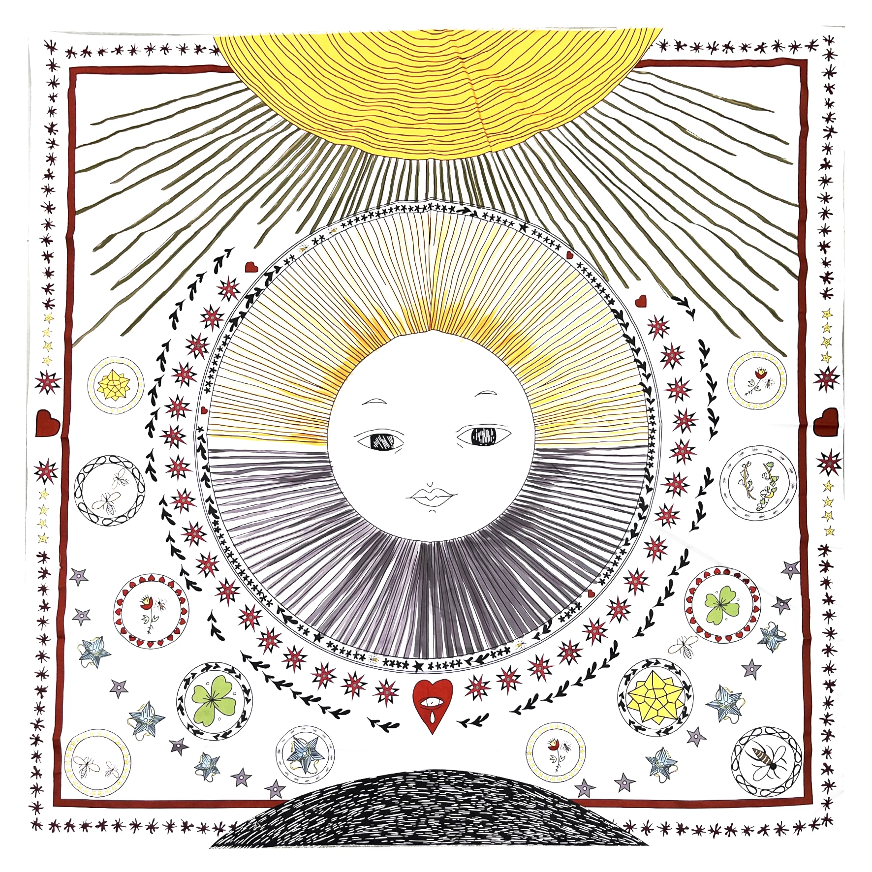 Гобелен JUXIVIUM Sun 3 3X3 фута белый со звездами и небесным дизайном настенный декор для