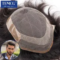 New OCT- Male Hair Prosthesis Natural Human Hair Toupee Men’s Wig 130% Density Male Wig Exhuast Systems Unit Free Shipping