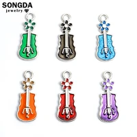 creative guitar enamel charms fashion pendant diy jewelry making findings necklace earrings bracelet handmade crafts accessories