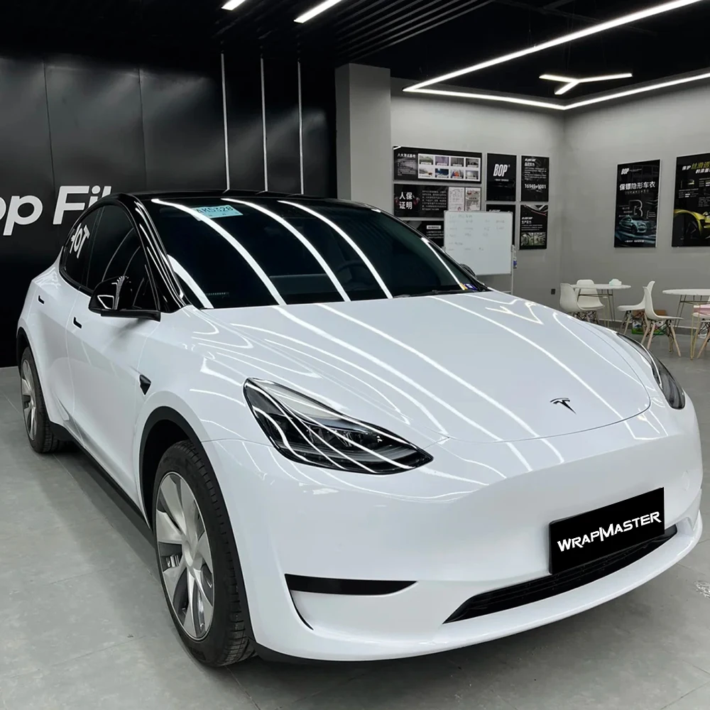 Wrapmaster 5*56ft ПЭТ-лайнер Супер глянцевая фортепианно-белая автомобильная пленка