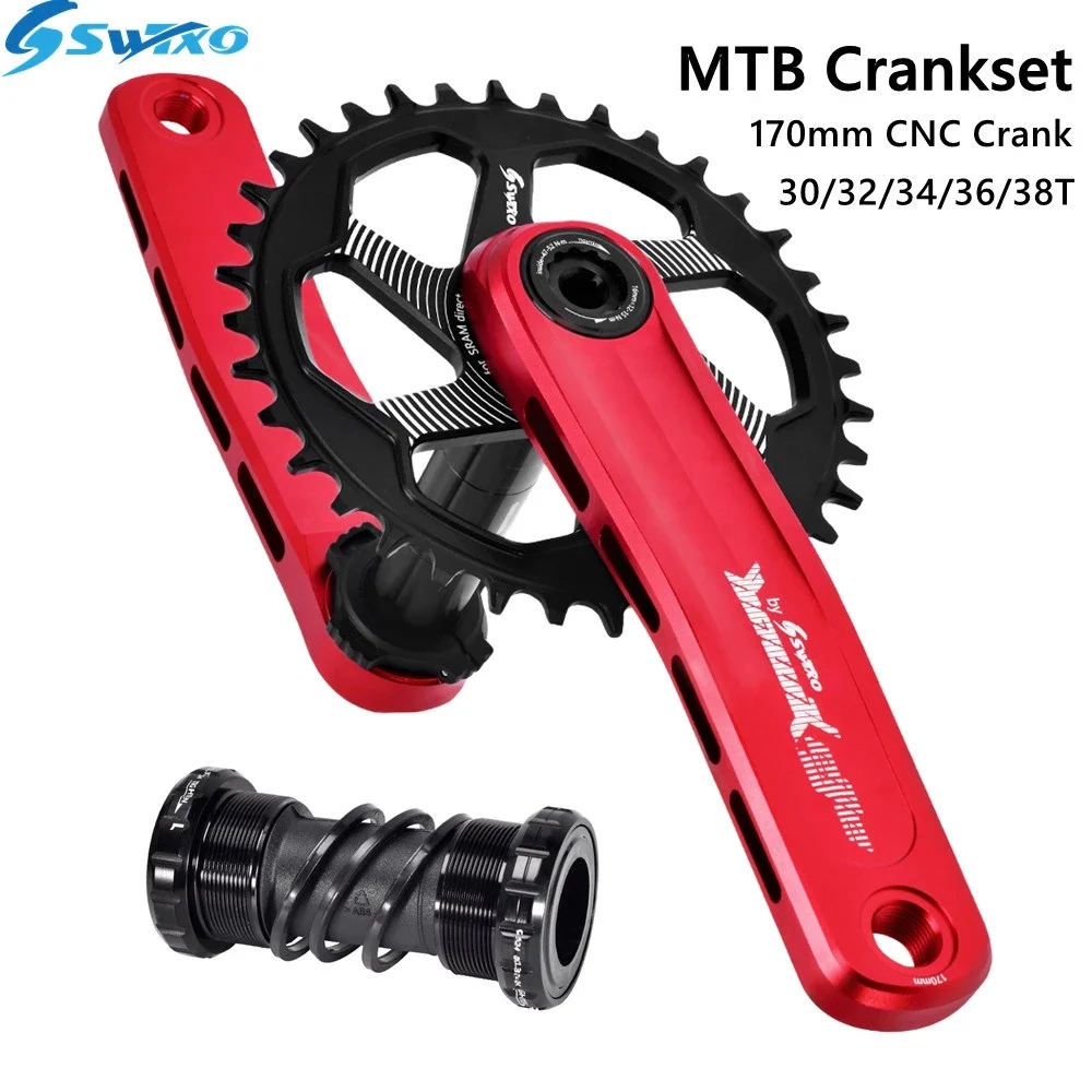 SWTXO CNC MTB Bicycle Crankset 170mm Bike Crank 30T 32T 34T 36T 38T GXP Chainring Crown Bottom Bracket For SHIMANO SRAM XX1 XO1