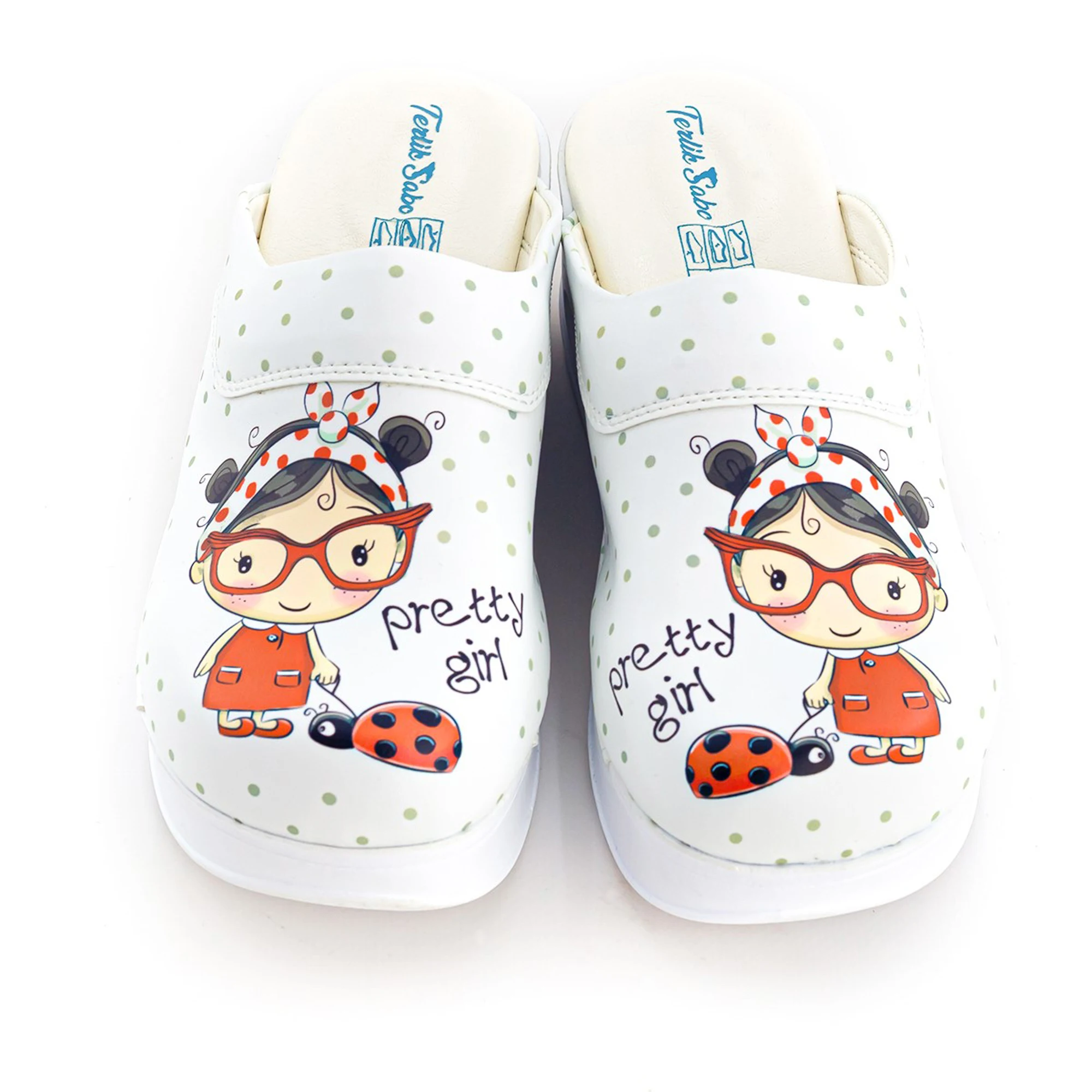 

Pretty Girl Themed Sabo Non-Slip Sole Unisex Nurse Dentist Doctor Women Hospital Garden House İndoor Outdoor Slippers Clogs