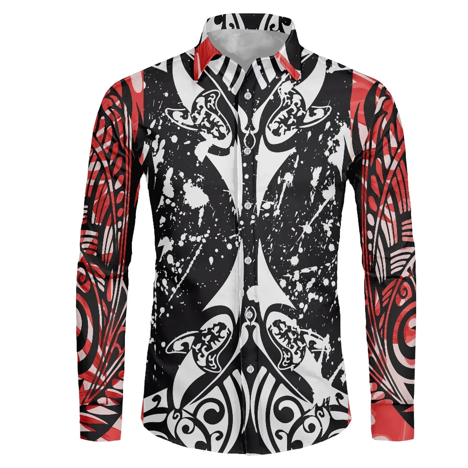 

Мужская рубашка с длинным рукавом, без карманов, размеры до 6XL