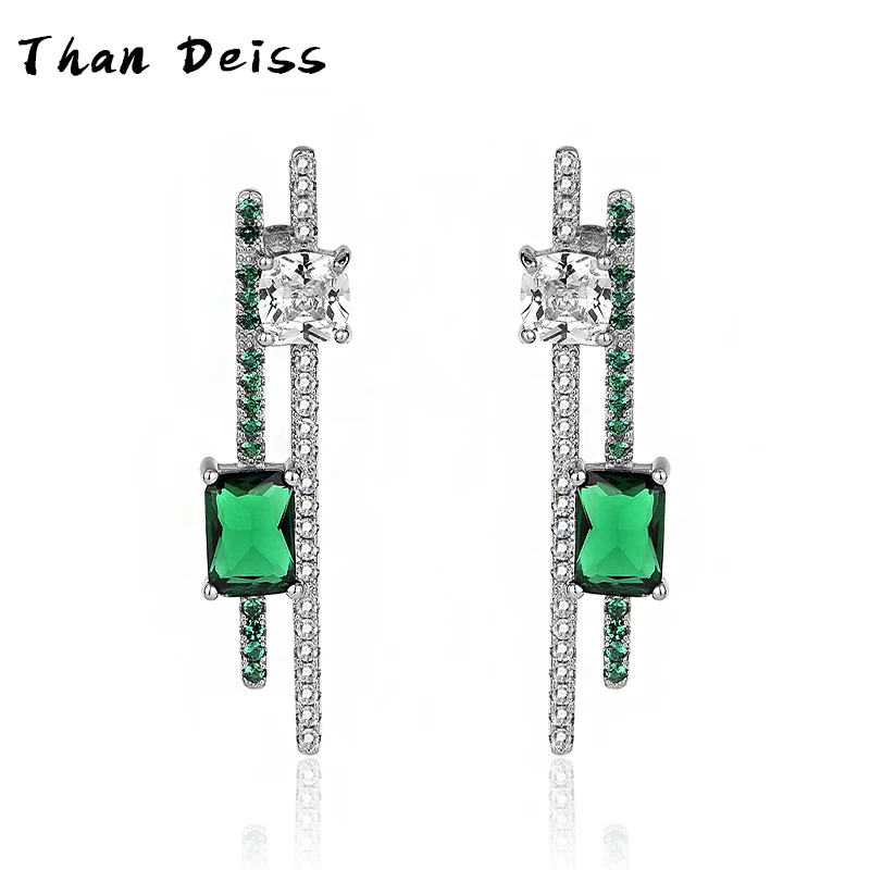 

Featured S925 Sterling Silver Earrings Emerald Gemstone Earrings Europe And The United States Cold Wind Senior Sense Of Jewelry