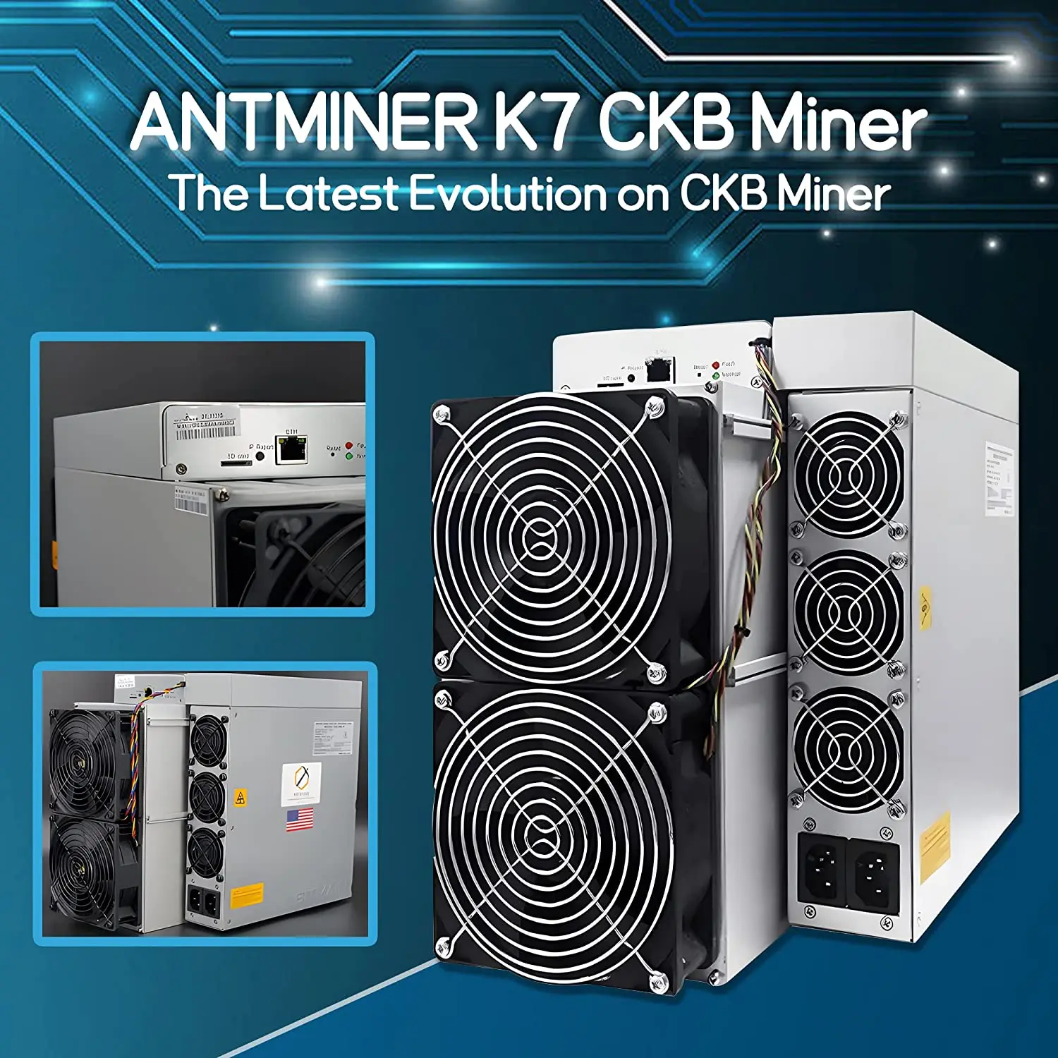 Фото Купи 2 ПОЛУЧИ 1 бесплатно Antminer K7 63.5TH/S CKB Miner 3080 Вт Eaglesong CKB Майнер машина со встроенным блоком питания-новый №3