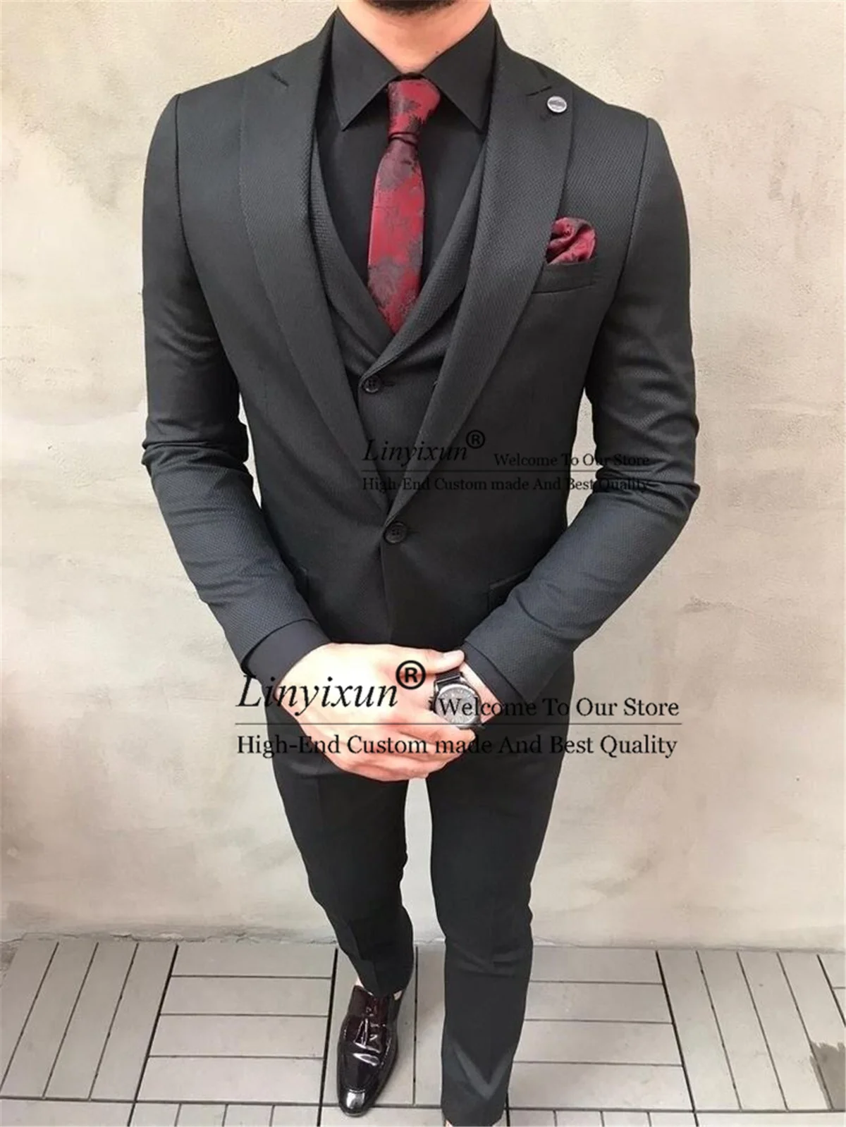 

Костюм мужской свадебный темно-зеленый из пиджака и брюк