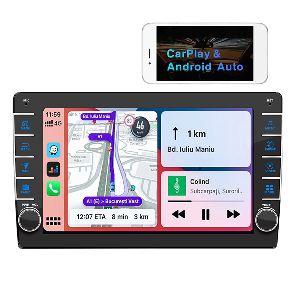 Universal  9 Inch Touch Screen Support Knob BT5.0 Gps  Dvd Player Car Ctereo 2 Din Android