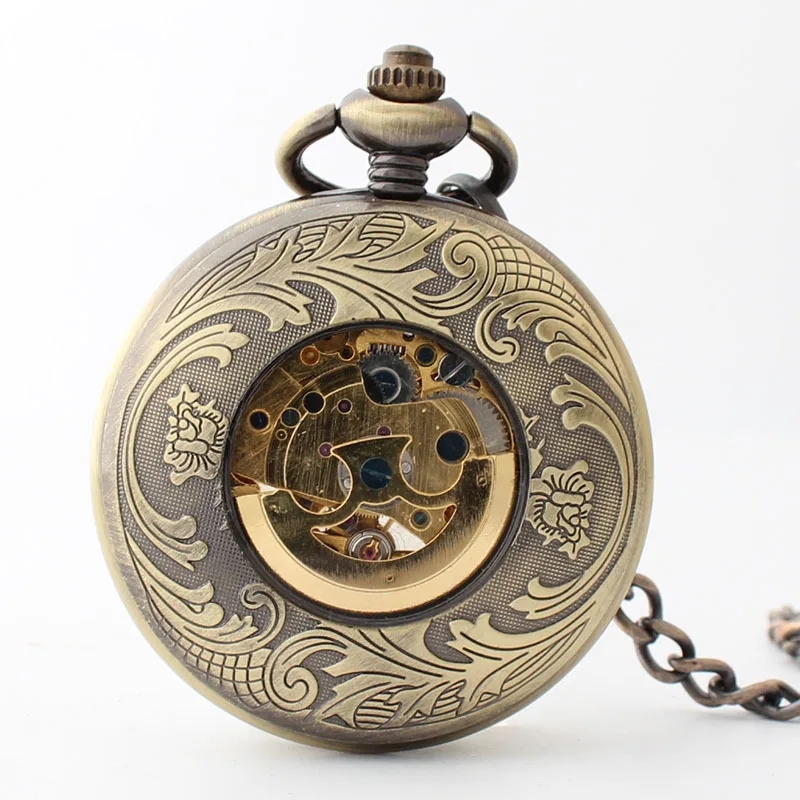 Antique Vintage Arabic Numeral Pocket Watch Collection Souvenir Hand Wind Watch Mechanical Chain Clock Gift For Men Women