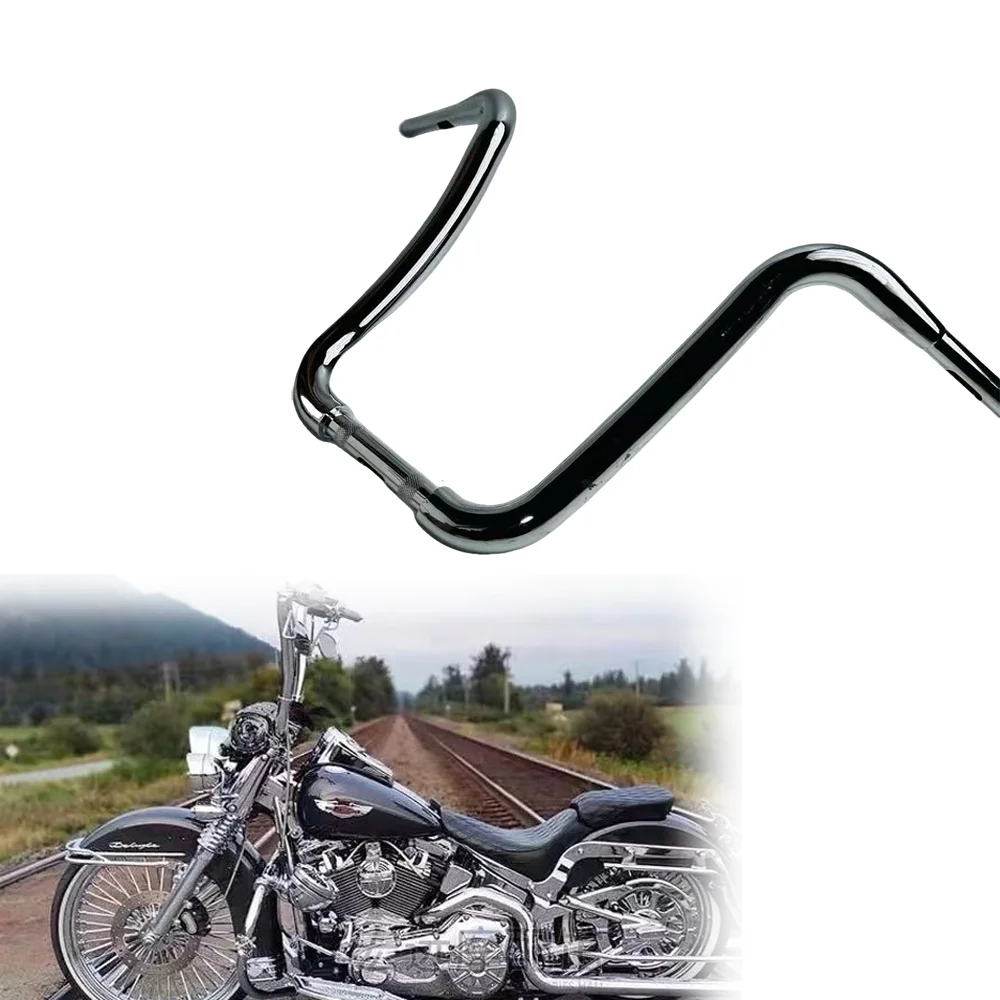 Фото Руль мотоцикла 1,5 дюйма на заказ для Harley Heritage Deluxe Fat Boy Street Bob Road King Low Rider №1