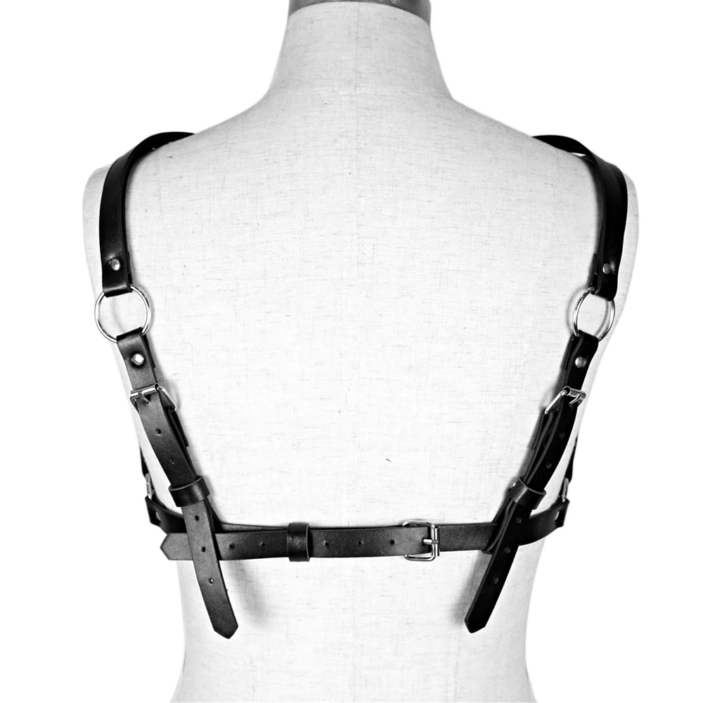 Women Body Sexy Underwear Harness Pentagram Accessory Adjustable Belt Erotic Lingerie Gothic Accessories  PU Leather Harness