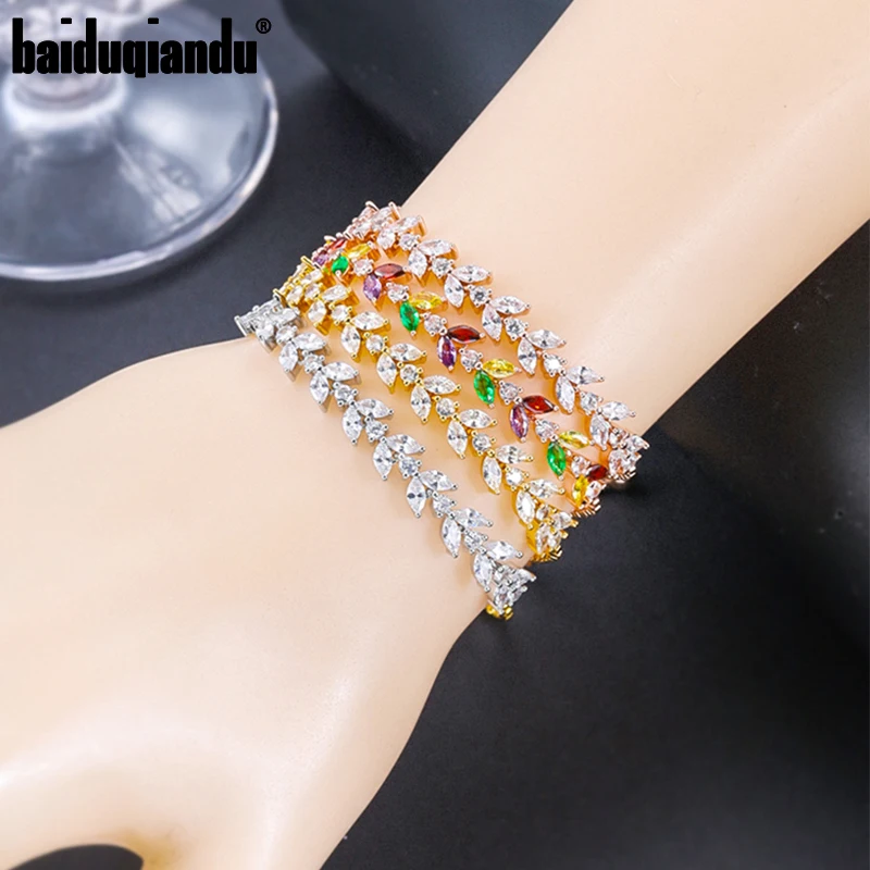 Байдуцианду маркиза и круглый кубический циркон браслеты для женщин Свадьба или