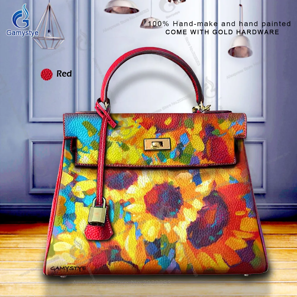 

Travel Handbags For Women Big Capacity Design Shoulder Bag Female Art Hand Make Sunflower Casual Totes Ladies High Quality Purse