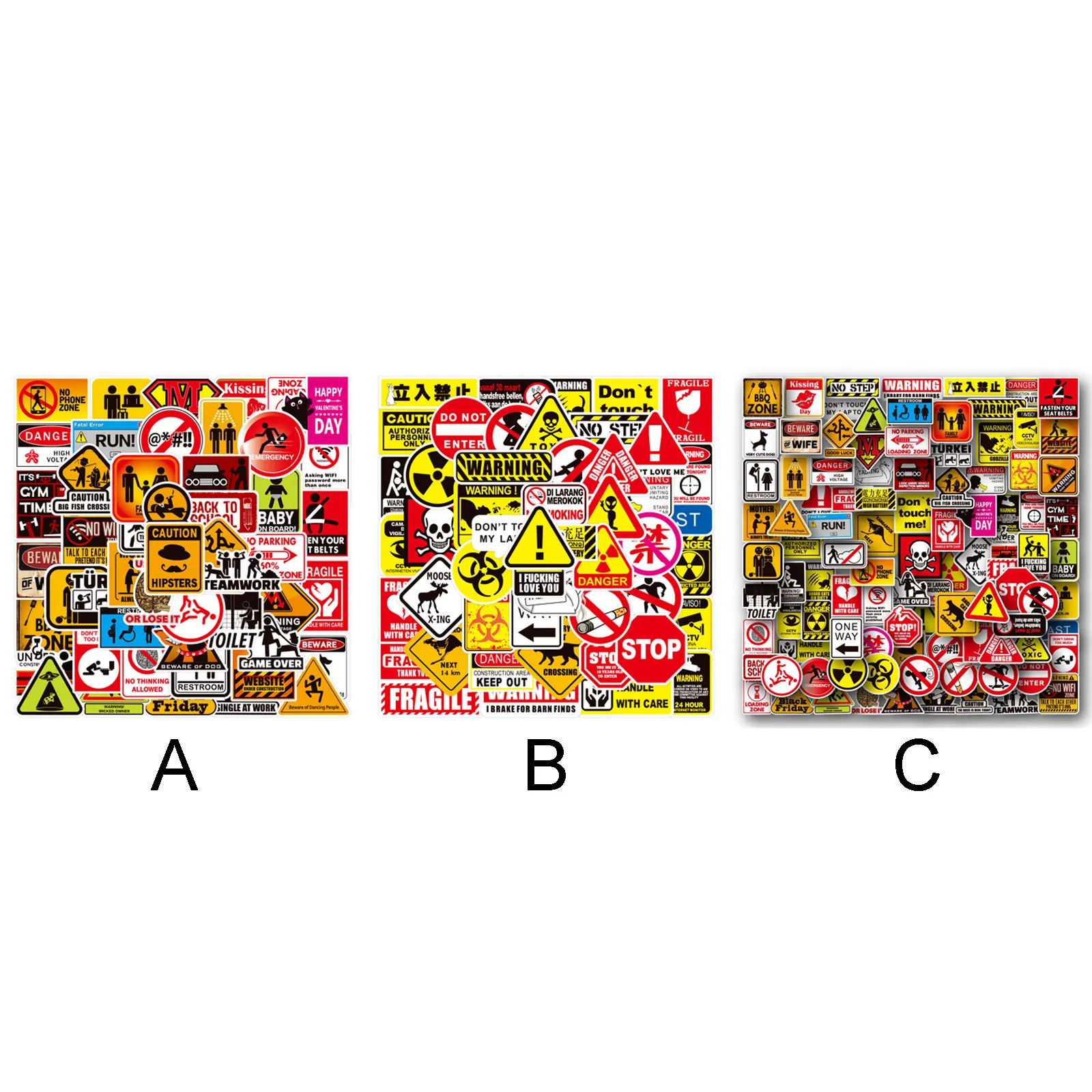 100 Шт Предупреждающих надписей с граффити-наклейками для багажных шлемов