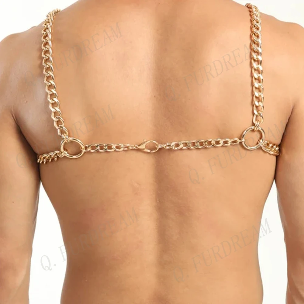 Мужская металлическая цепочка ожерелья для тела сексуальное кольцо