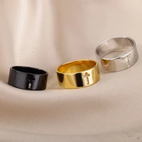 stainless steel jesus cross ring gold color black prayer finger rings for men cross rings for women religious jewelry gifts new