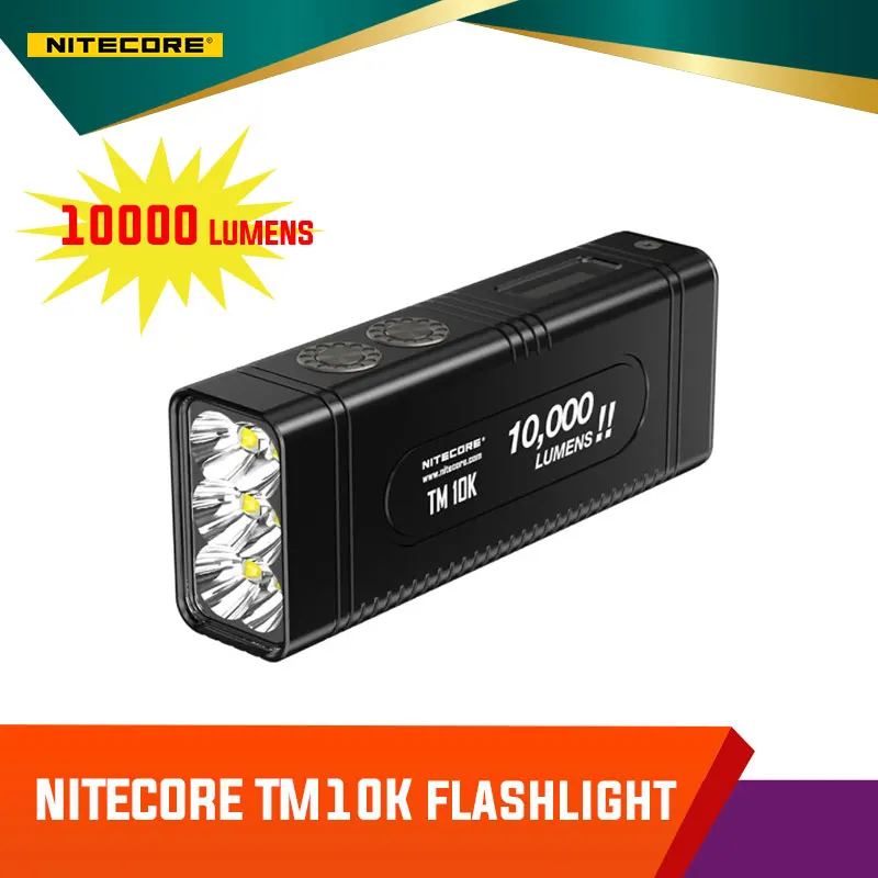 

Nitecore TM10K 10000 Lumens Tiny Monster Rechargeable Flashlight 6 x CREE XHP35 HD LED Screen Throw 288 Meter