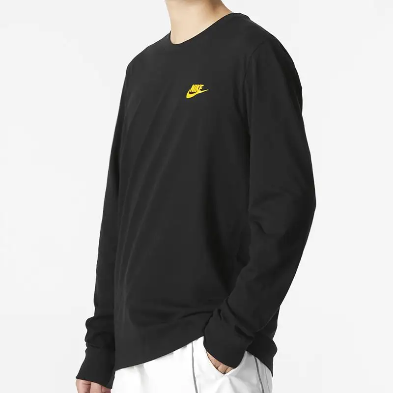 Повседневная футболка с круглым вырезом и длинным рукавом логотипом Nike Simple Letter