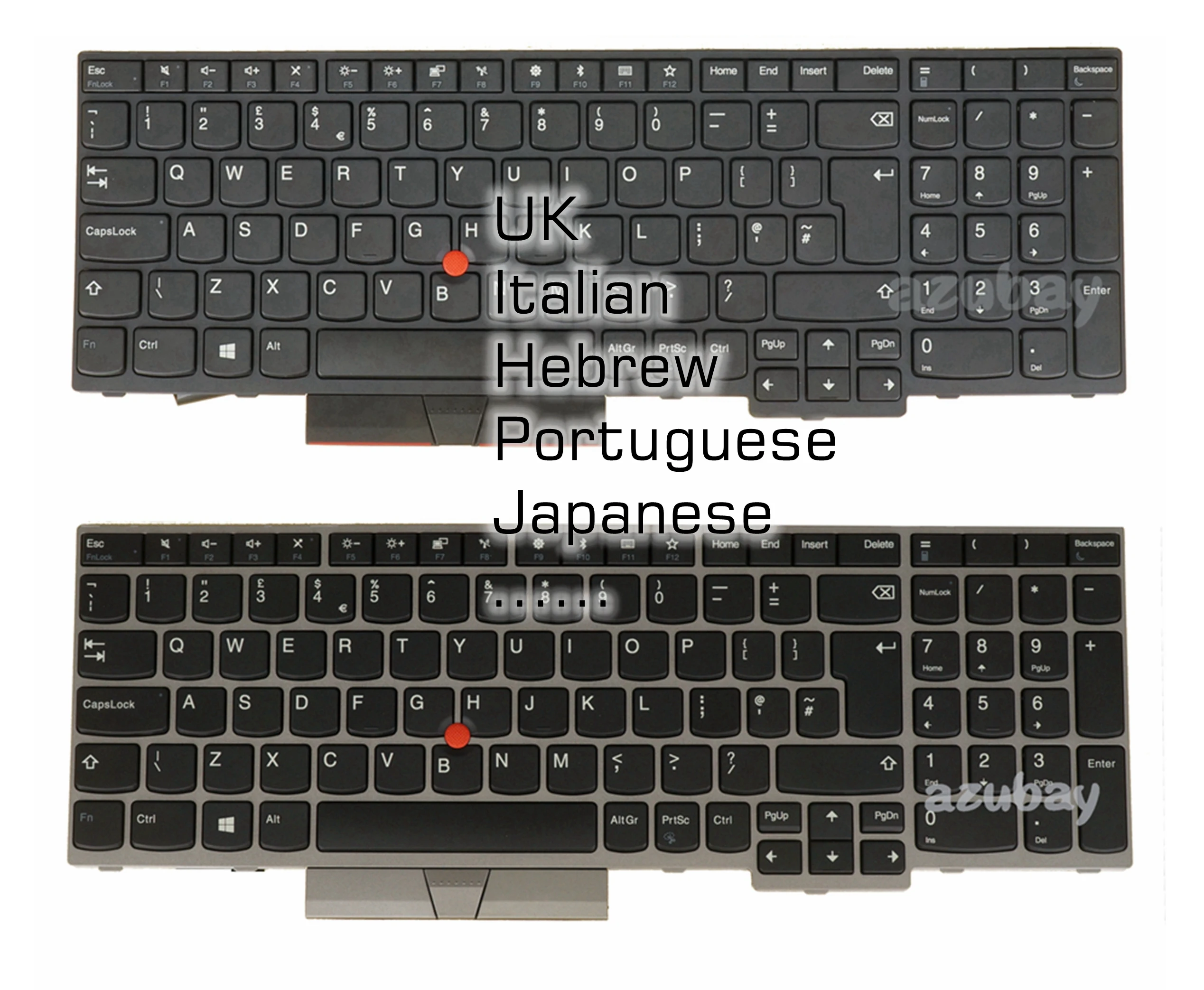 

UK Italian Hebrew Portuguese Japanese Keyboard for ThinkPad L580 E580 E585 T590 L590 E590 E595 P52 P53 P53S P72 P73 Backlit / No