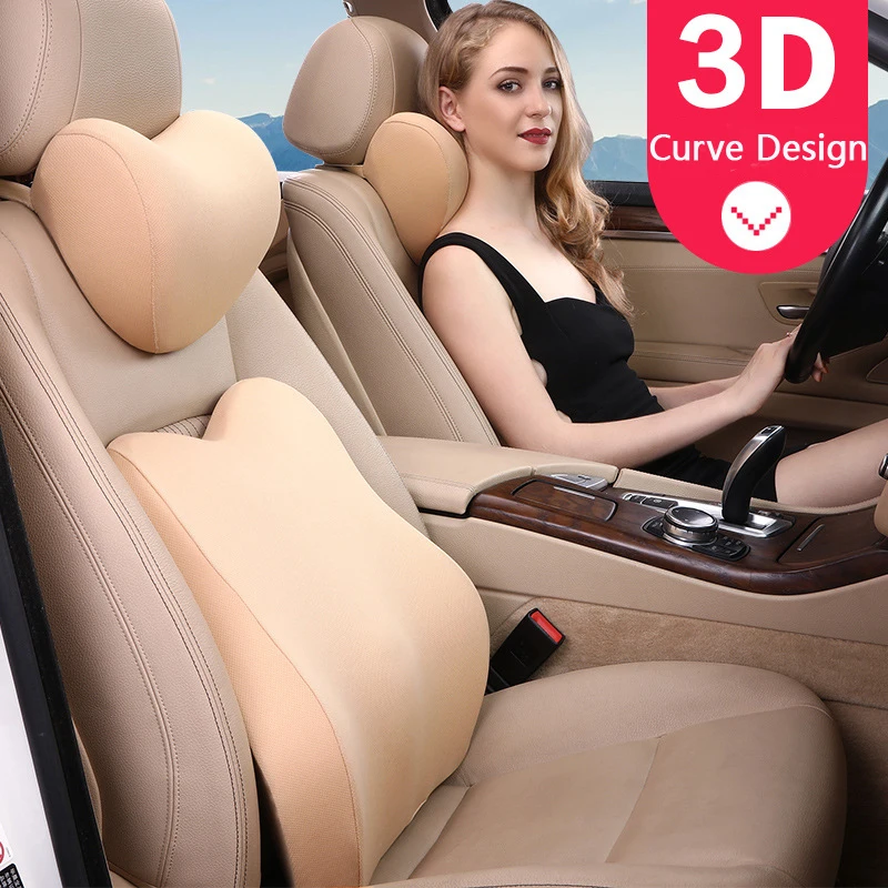 

Latex High-end Car Neck Comfort and Relaxation Lumbar Pillow Cute Car Accessories Car Headrest Pillow Travel Simplicity Seat