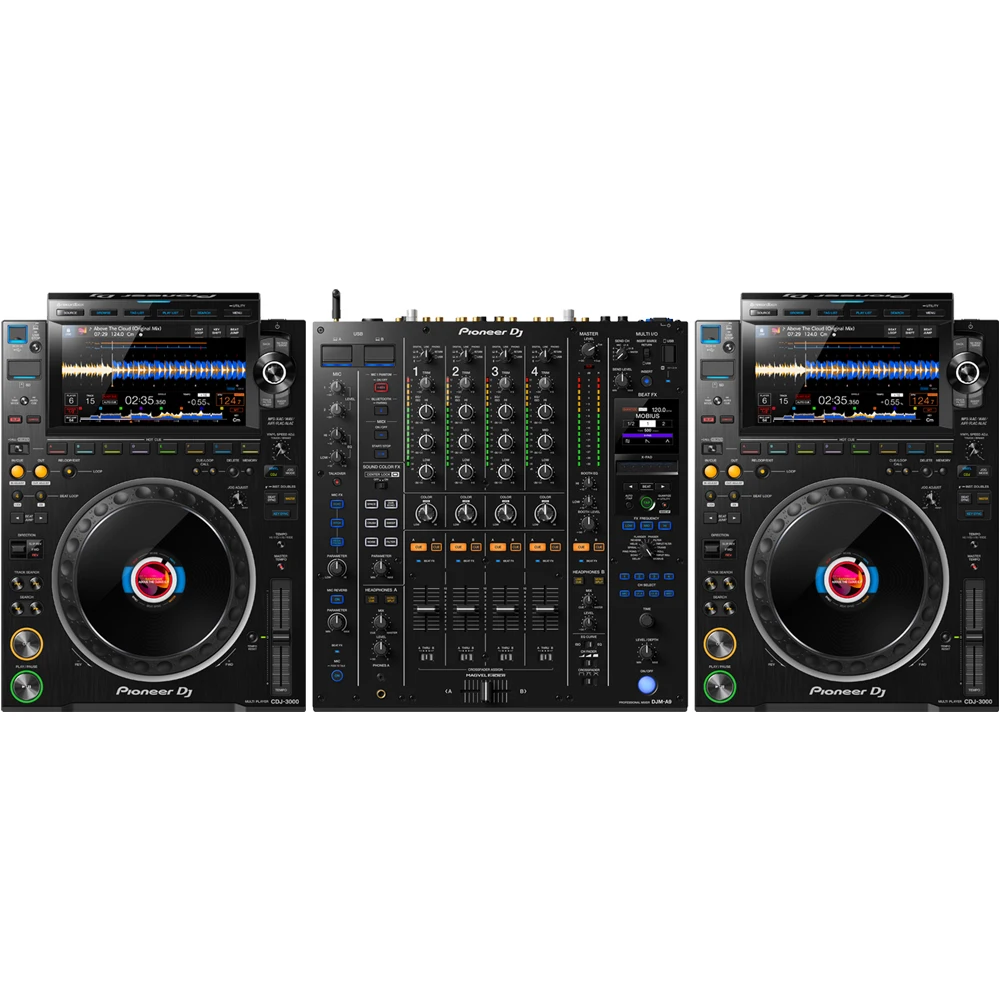 

P-ioneer DJ D-J-M--A-9 4-канальный DJ микшер с электронными клавишами и D-ual C-D-J-3000 M-edia Player