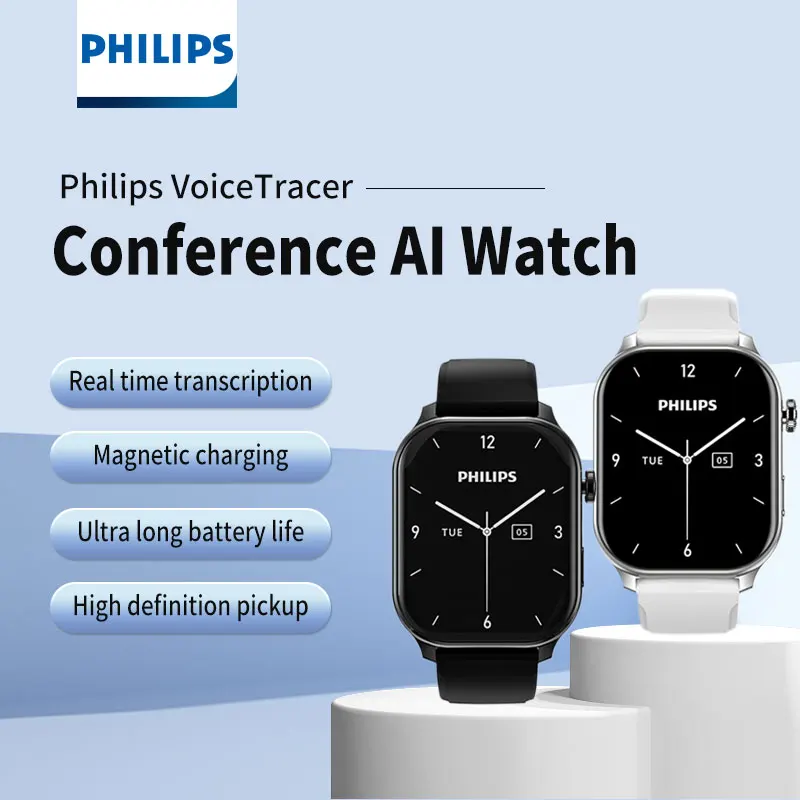 Фото Philips AI Smartwatch Bluetooth Call Смарт-часы с полным сенсорным экраном и записью голоса №1