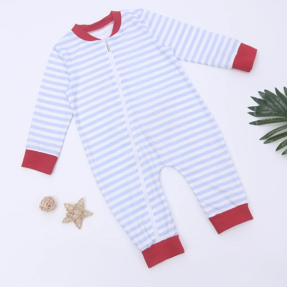 

New Born Jumpsuit Baby Boy Clothes Infant Romper Bluey Stripe Long Sleeve Pants Bodysuit Valentine's Day aOutfits For 0-3T Babi