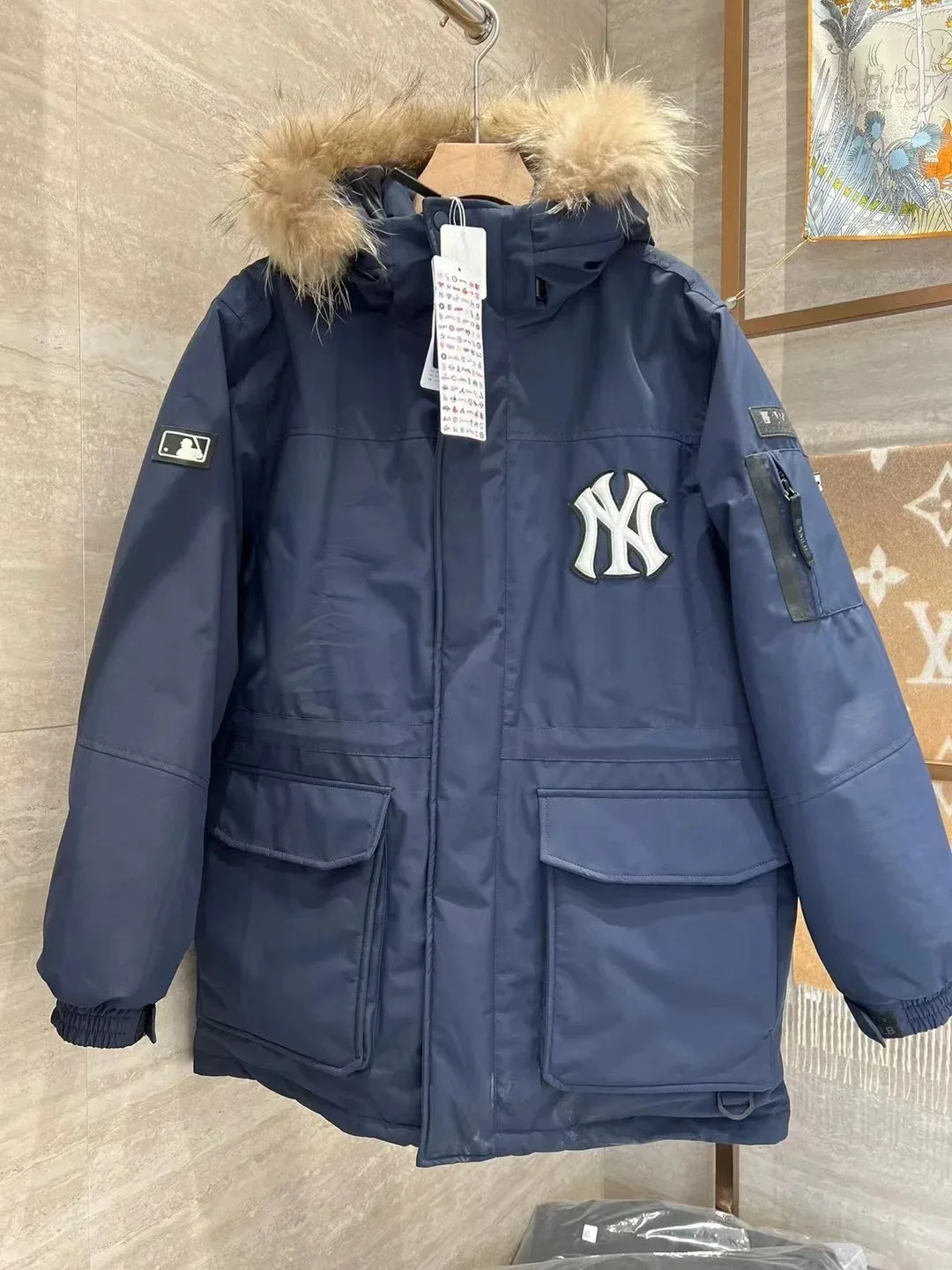 Копия 1:1 Стиль MLB ClassiC Универсальная рабочая одежда Пуховик Теплый и Удобный
